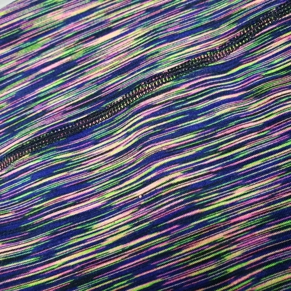 Zella colorful pinstripe cropped leggings small